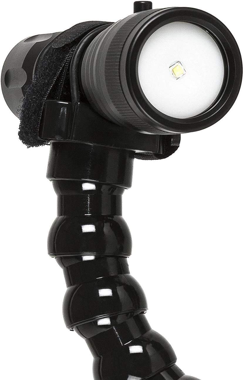 Poignée pour Platines avec Bras Flexible 6 Éléments Support Torche Plongée sous-Marine Long. 30 cm FLEX-ARM 600M31BK
