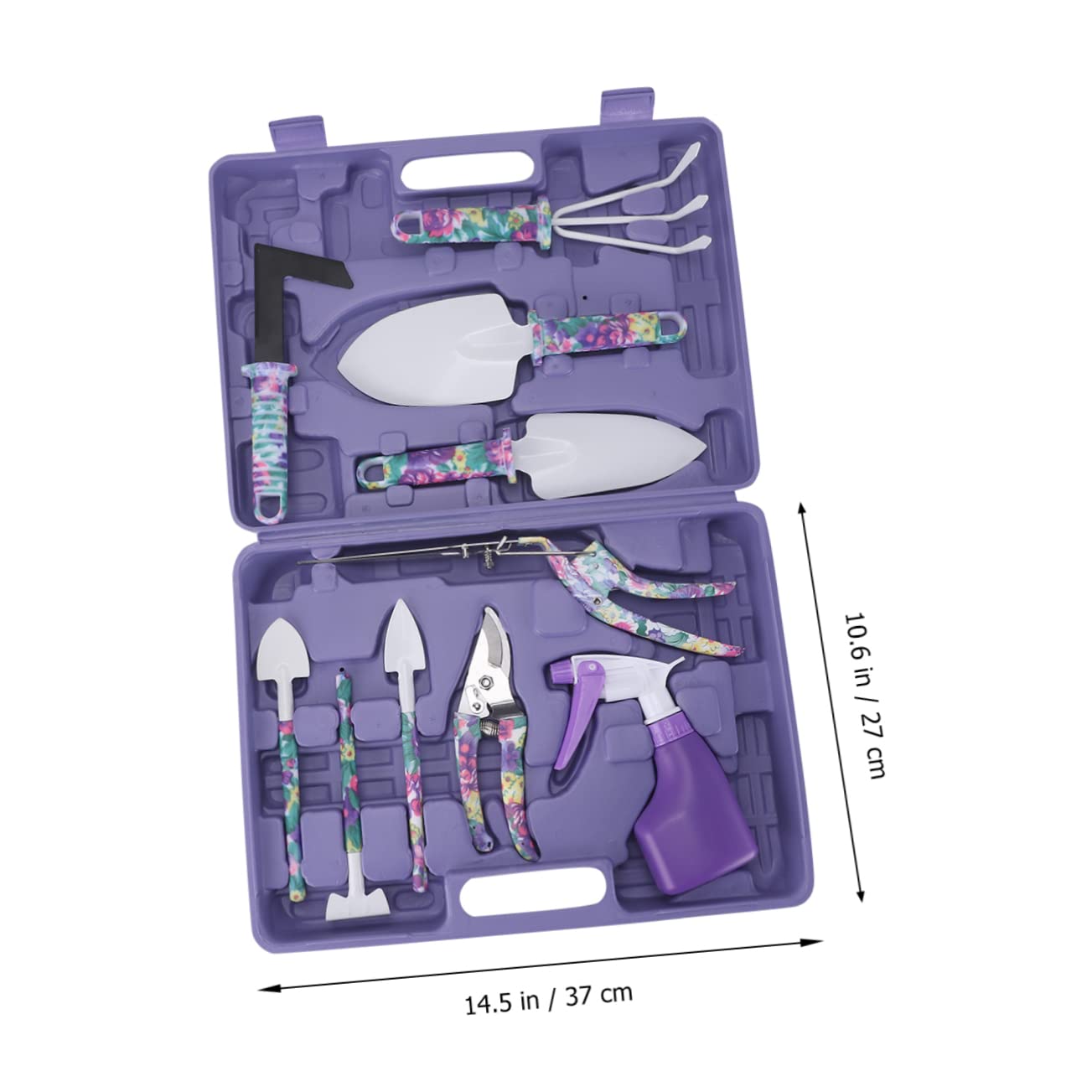 Happyyami 10 Pièces Outils de Jardinage Râteau Sécateur Pelle Pulvérisateur et Inoxydable Kit Pratique pour Hommes et Femmes