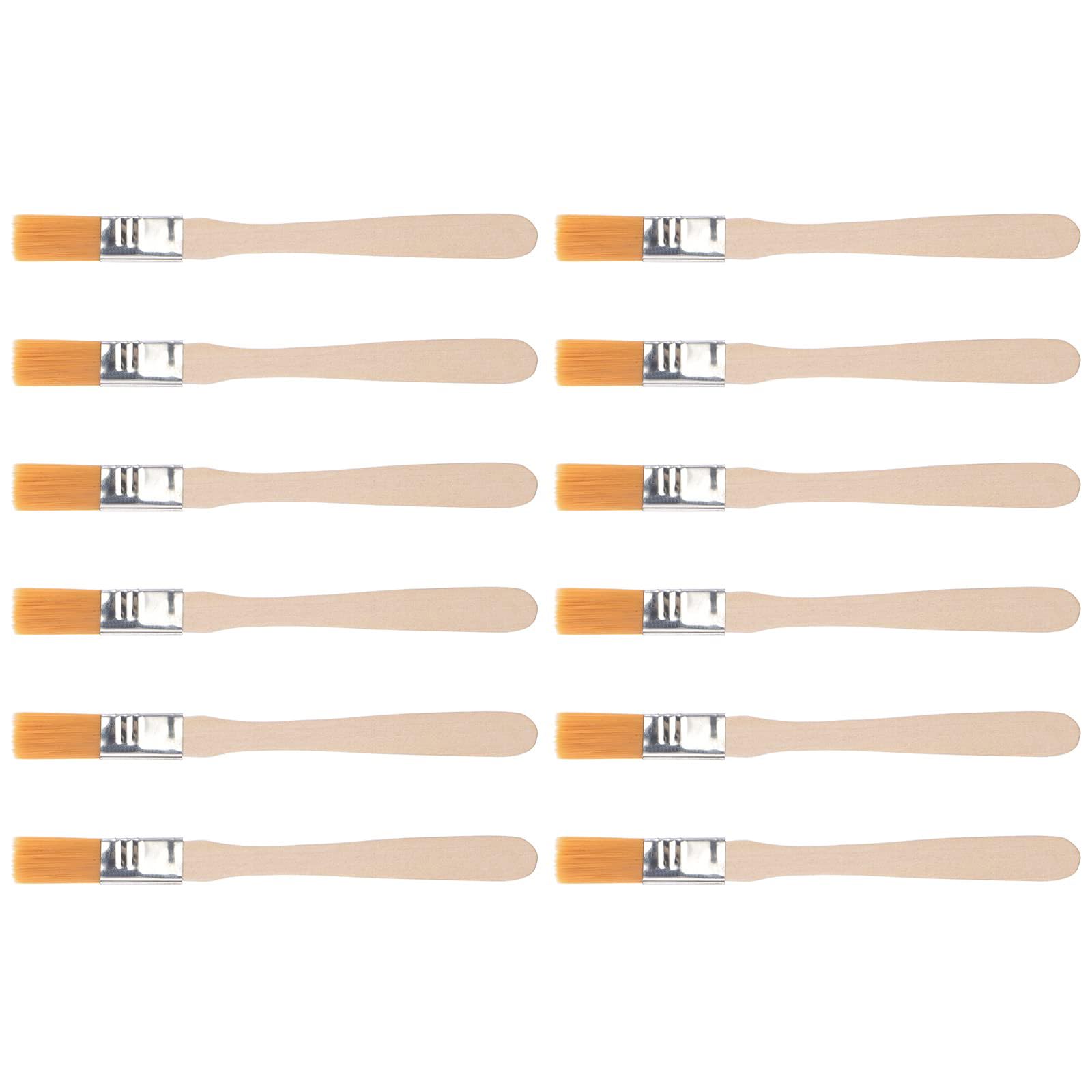 TA-VIGOR 12pcs 0.5 inch (12mm) Soft Bristle Paint Brushes, Nylon Bristle Paintbrush with Wood Handle for Touch Up, Wood, Cabinets, Fences, Edges and DIY Painting