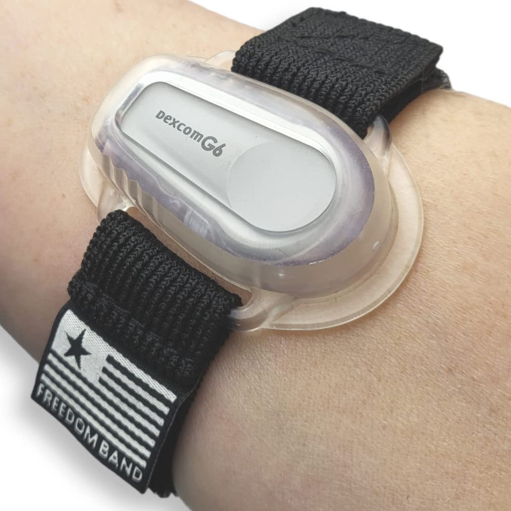 Flexible 4-26" Armband for Dexcom G6 CGM Sensor Adjustable & Transmitter Protection Patch Guard Cover (Clear)