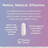 Vista 4 de Human Strain Bifidobacterium Adolescentis Probiotic Fewer Urgent Bowel Movements, Reduced Bloating/Gas, & Digestion Support Clinically Studied