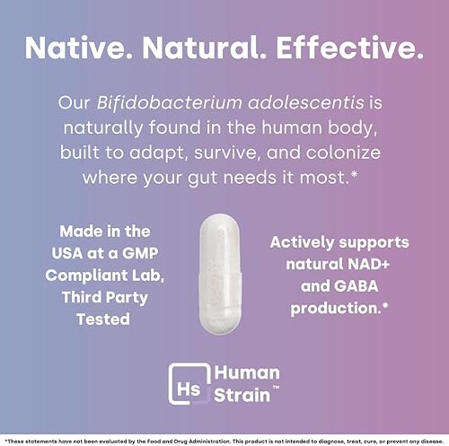 Miniatura 4 de Human Strain Bifidobacterium Adolescentis Probiotic Fewer Urgent Bowel Movements, Reduced Bloating/Gas, & Digestion Support Clinically Studied