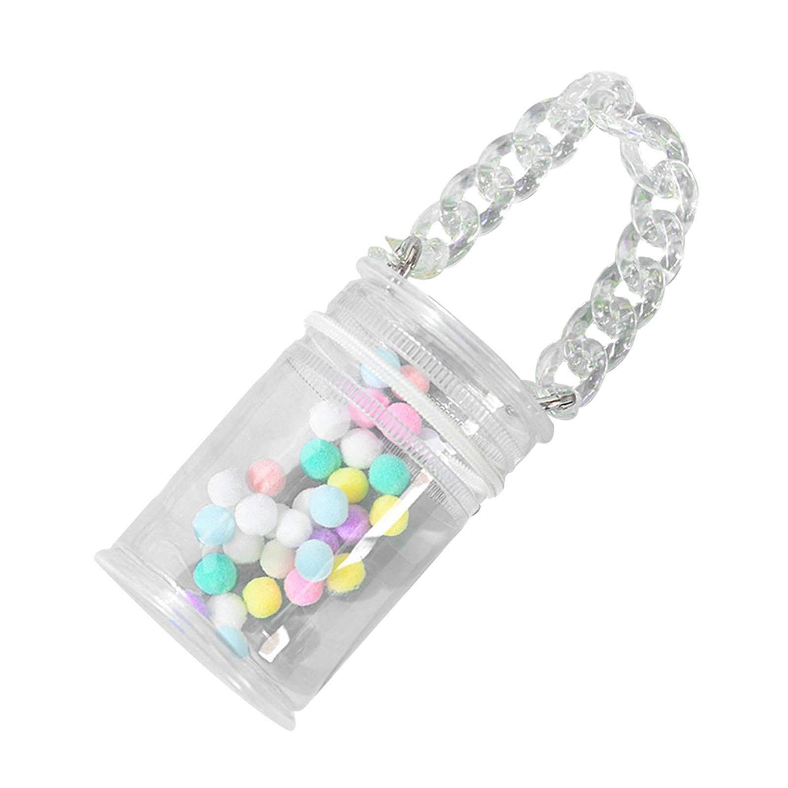 CALANDIS™ Portable Doll Storage Case Cute Clear Clear Figure Display Bag Multi Purpose White with Chain-image-25