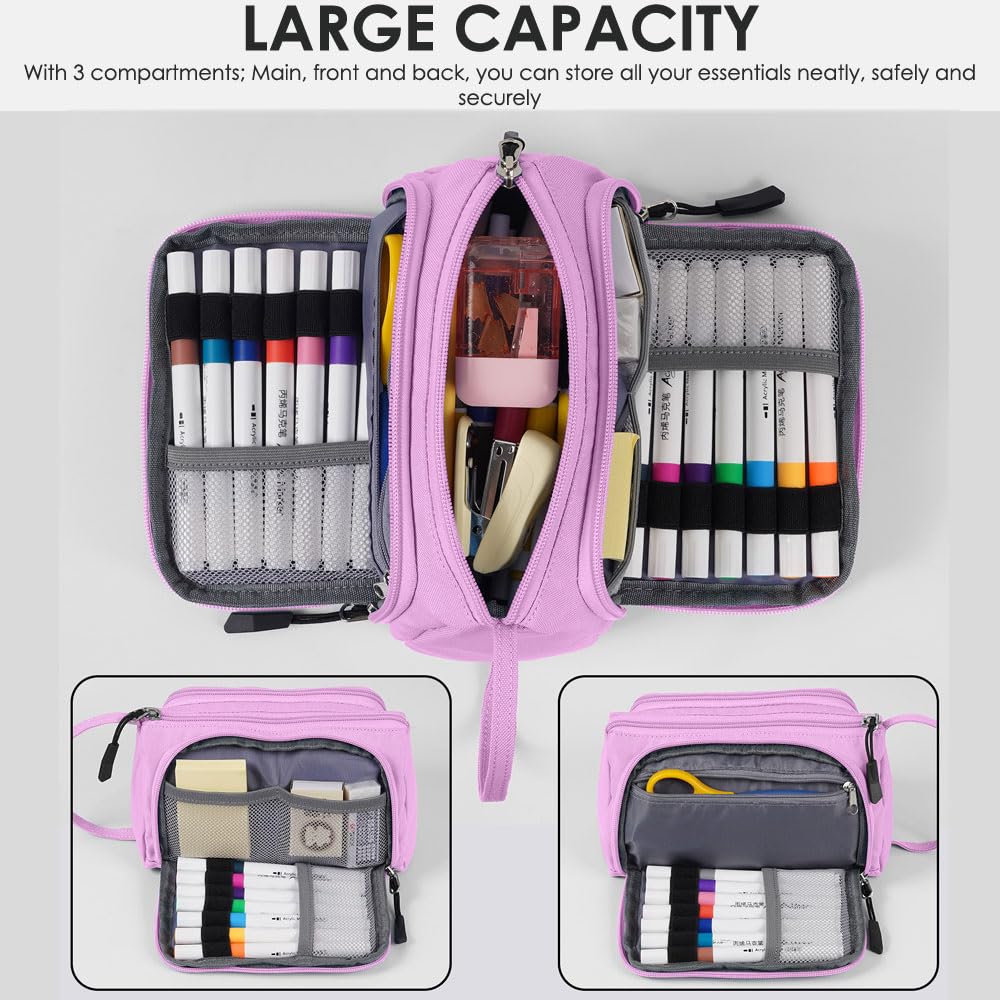 SharkByte Large Pencil Case for Girls Boys Big Capacity Pencil Cases Bag - Image 4