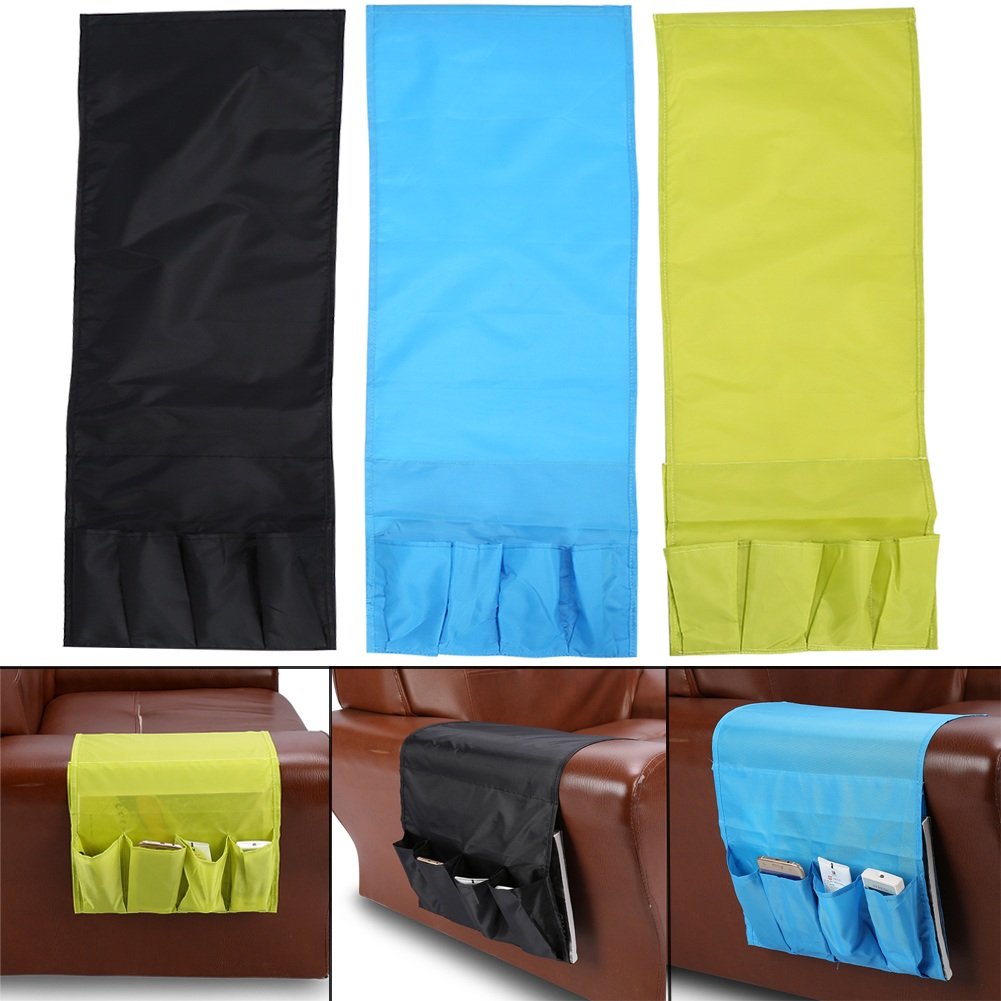 Yosoo 4 Pochettes De Rangement Organisateur Sac Suspendu pour Sofa Lit Canapé Fauteuil Porte-Poche De Télécommande Pochette Pliée (Couleur : Noir