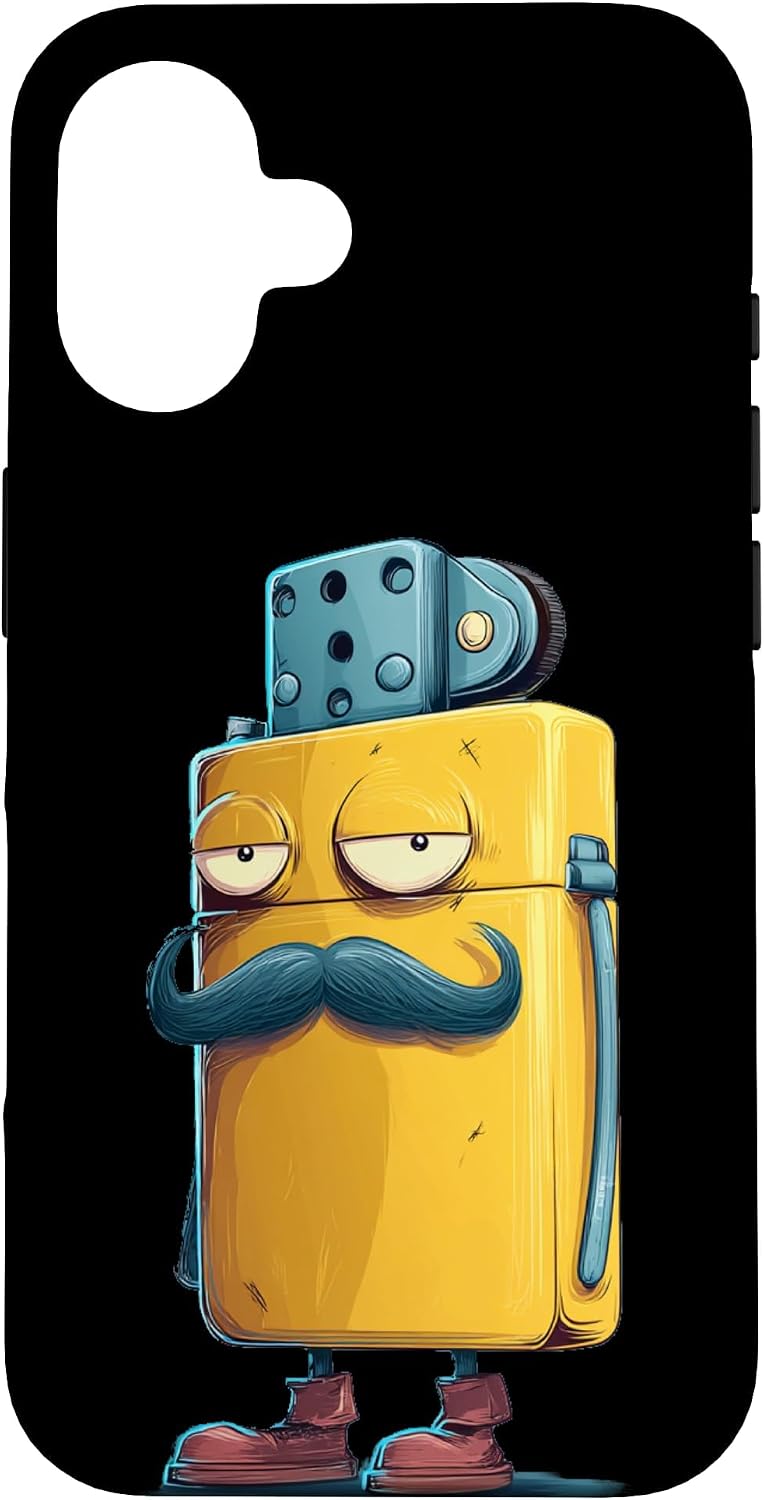 Funny Lighter with Mustache Beard Costume Case for iPhone 16