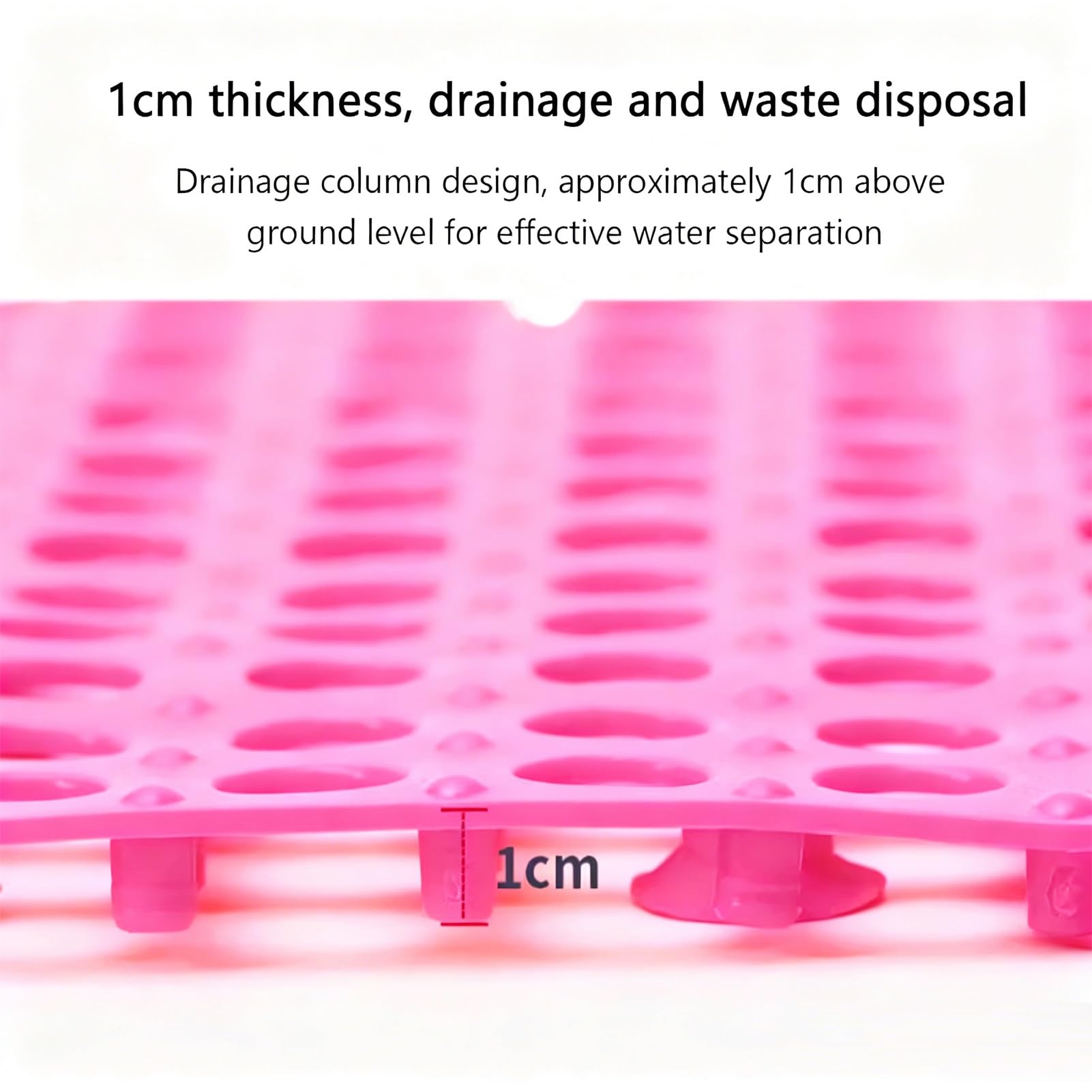 PVC Antideslizante Esterilla Tina Drenaje Shower Mat Fácil de Guardar Alfombrilla Elevada Zona Ocio en el Balcón(White,24pieces)