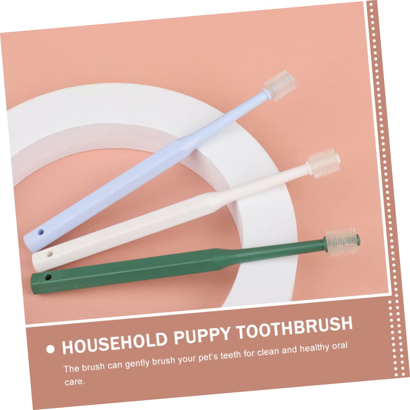 HANABASS Dog Tooth Brushes Cat Toothbrush 4pcs Manual Pet Toothbrush Set Long Handle Soft Bristles Durable Easy to Use