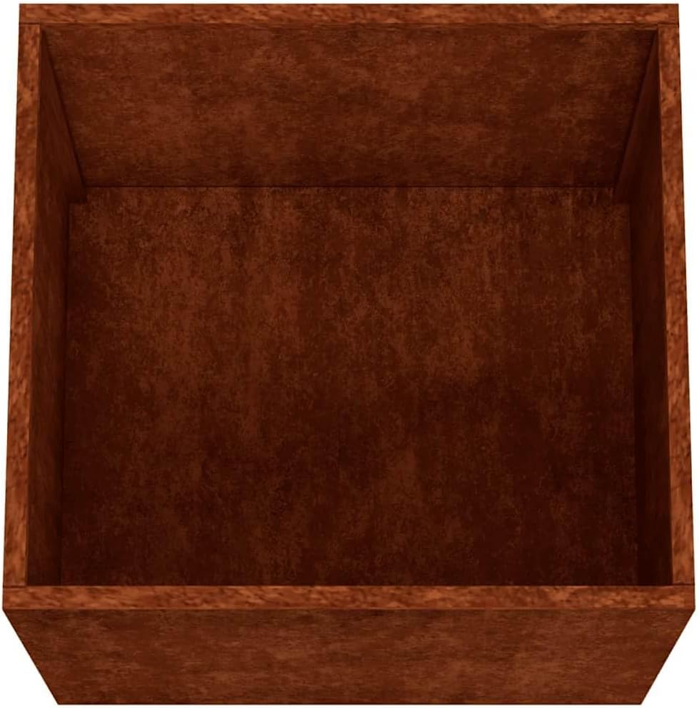 Corten Steel Rectangular Planter 19.3 x 18.5 x 18.1 in Medium Outdoor Raised Garden Bed Rustic Flower Box for Patio Balcony Garden