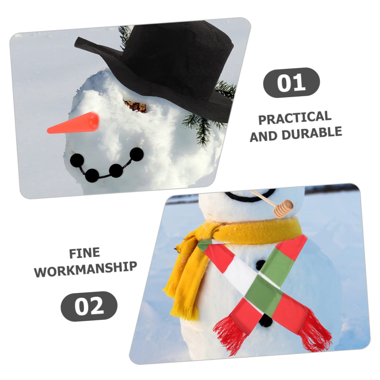 PRETYZOOM 4 Sätze Schneemann verkleiden winterdeko weihnachtsbekleidung Schneemann Bausatz selber Machen Weihnachtsmann-Puppen gefälschte Nasen Schneemann- Schneemann-Kleidungszubehör