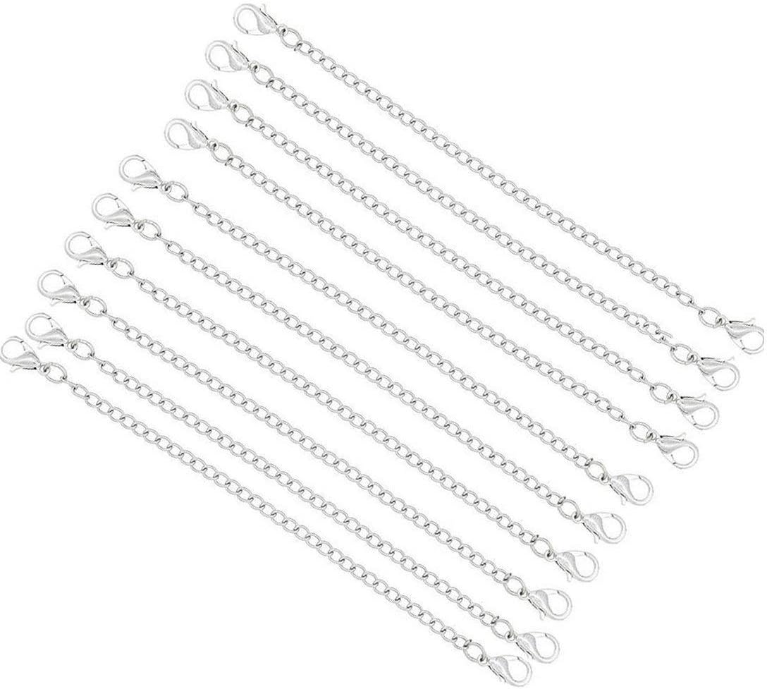 10 Pieces Necklace Extenders Chain Necklace with Adjustable