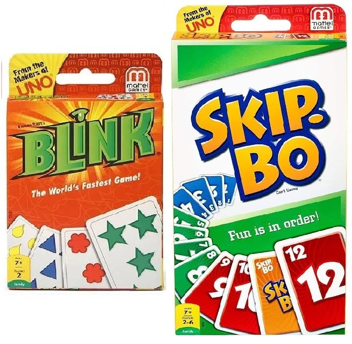 Mattel Blink and Skip-bo Kartenspiel Combo 2er Pack