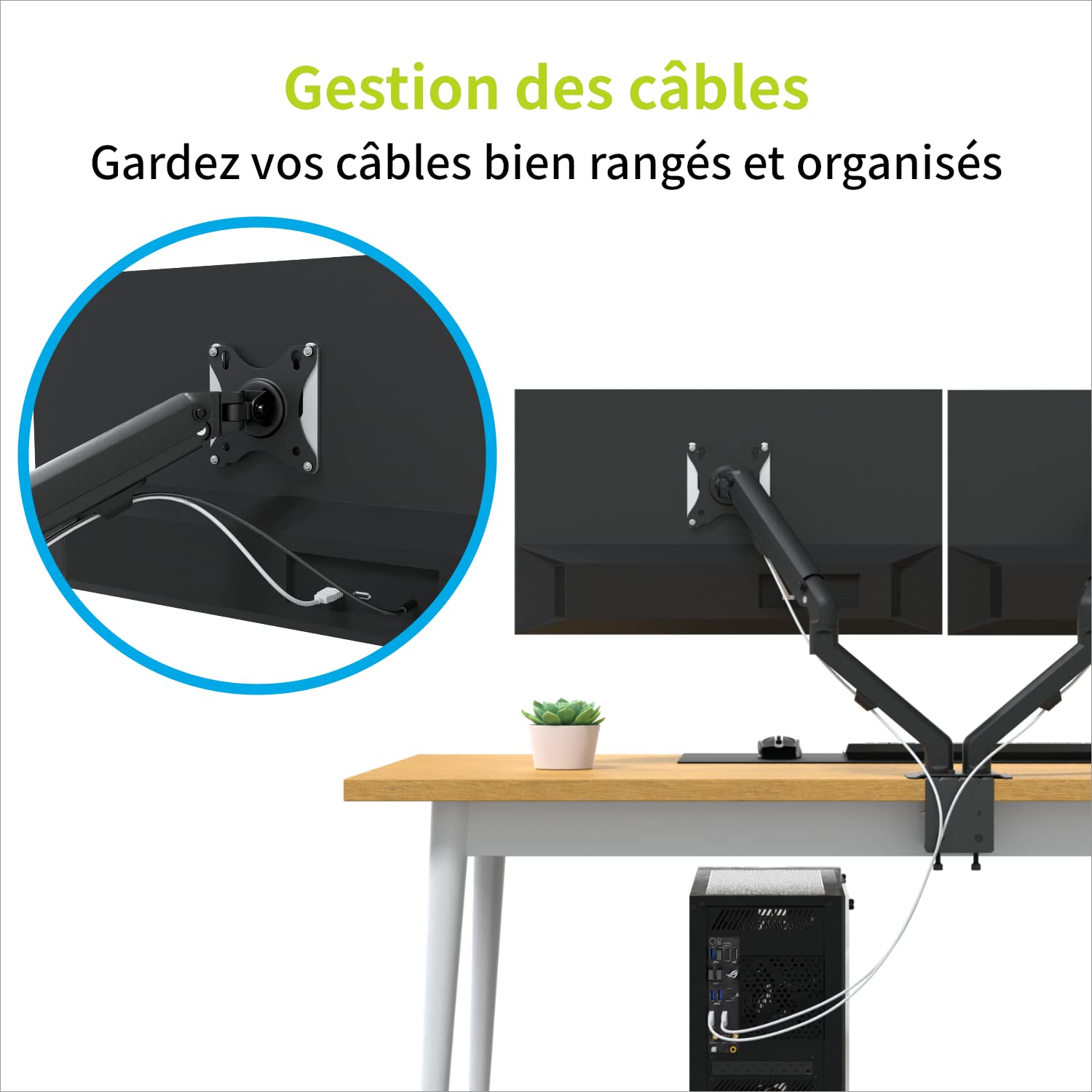 Duronic DM352 SR Braccio per 2 monitor da 13 a 27 pollici | Supporto