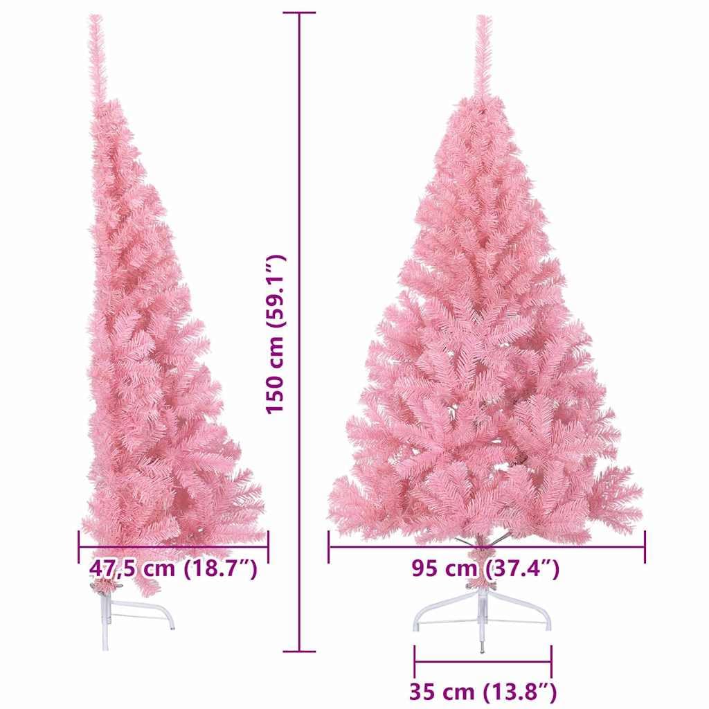 vidaXL Árbol de Navidad Artificial Preiluminado Rosa 150 cm PVC