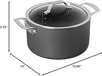 Vista 8 de Viking Dutch Oven Non Stick, 6 Quart Hard Anodized Nonstick Cookware Pot with Glass Lid, Dishwasher and Oven Safe, Induction Ready, Gray