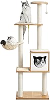 Vista 10 de Made4Pets - Árbol para gatos de interior, moderna torre alta para gatos grandes, gatitos, muebles de escalada de condominio de madera, resistente
