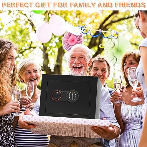 1.0 Cub Home Safe Fireproof Waterproof, Small Fireproof Safe Box with Programmable Keypad and Removable Shelf, Security Digital Safe for Home Money Firearm Medicines Valuables