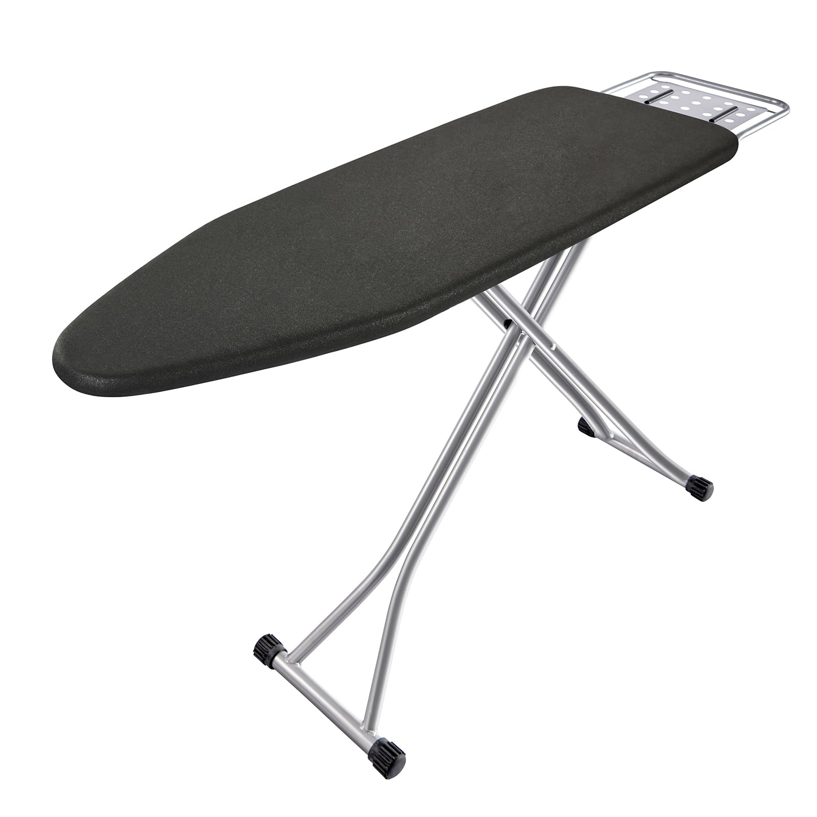 Ironing Board, Heat Resistant Cover Iron Board with Steam Rest, Non-Slip Foldable Ironing Stand. Heavy Sturdy Metal Frame Legs Iron Stand(13 * 34 * 53 Inches) (Silver Black)
