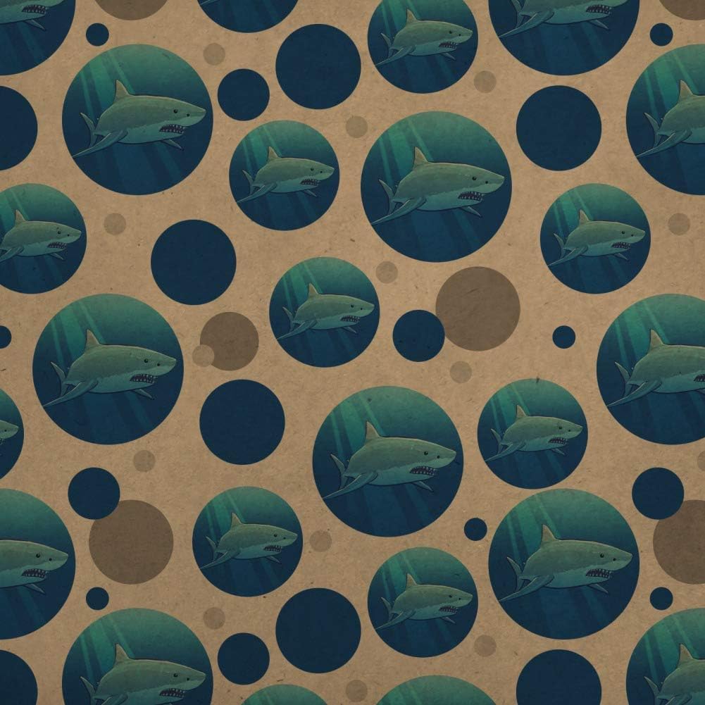 GRAPHICS & MORE Great White Shark Realistic Premium Kraft Gift Wrap Wrapping Paper Roll