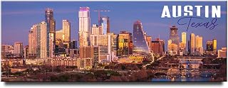 Austin Panoramic Fridge Magnet Texas Travel Souvenir