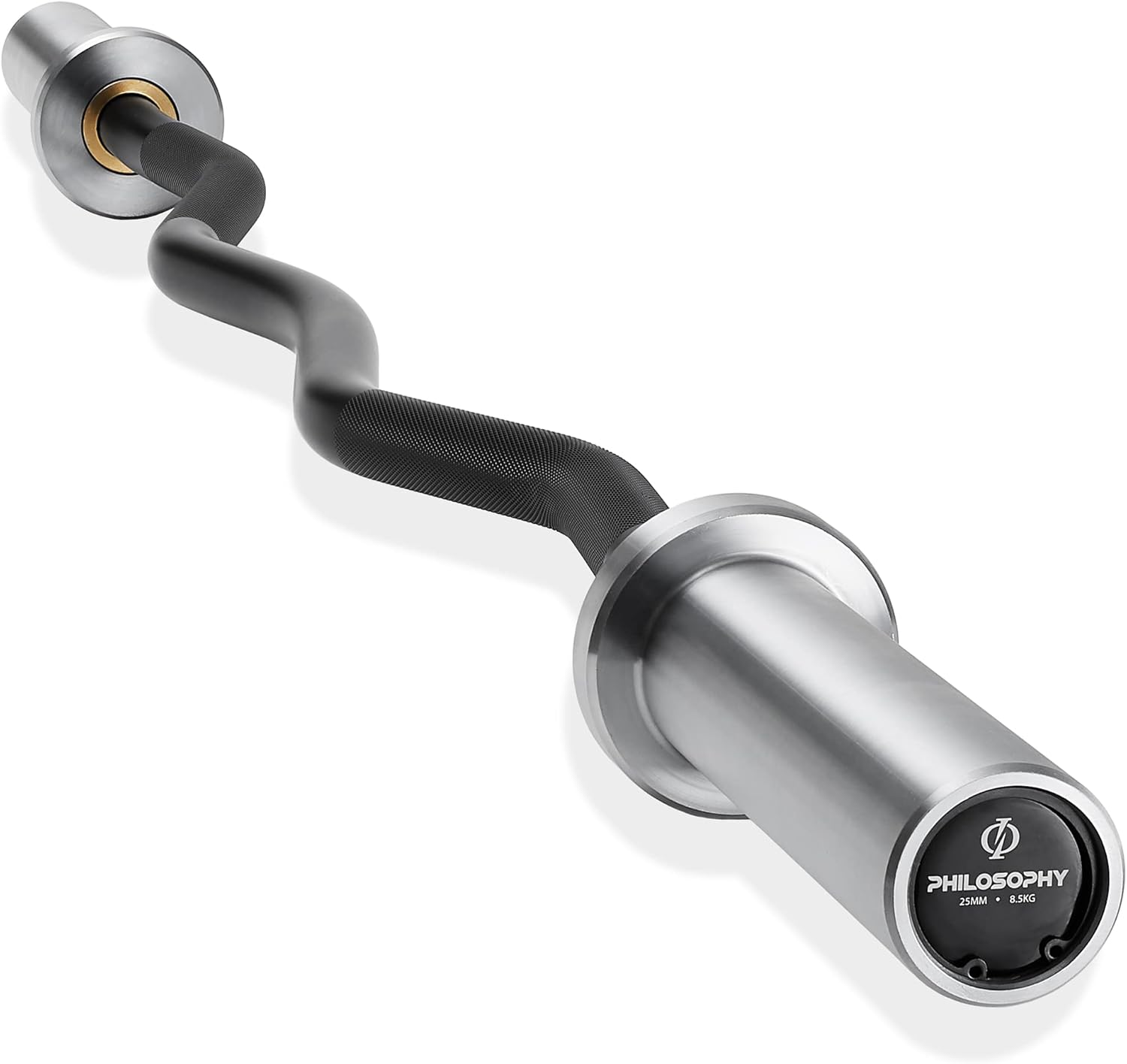 Philosophy Gym 47" EZ Curl Olympic Barbell - 400LB Capacity 4 Needle Bearing 2" Weightlifting Bar