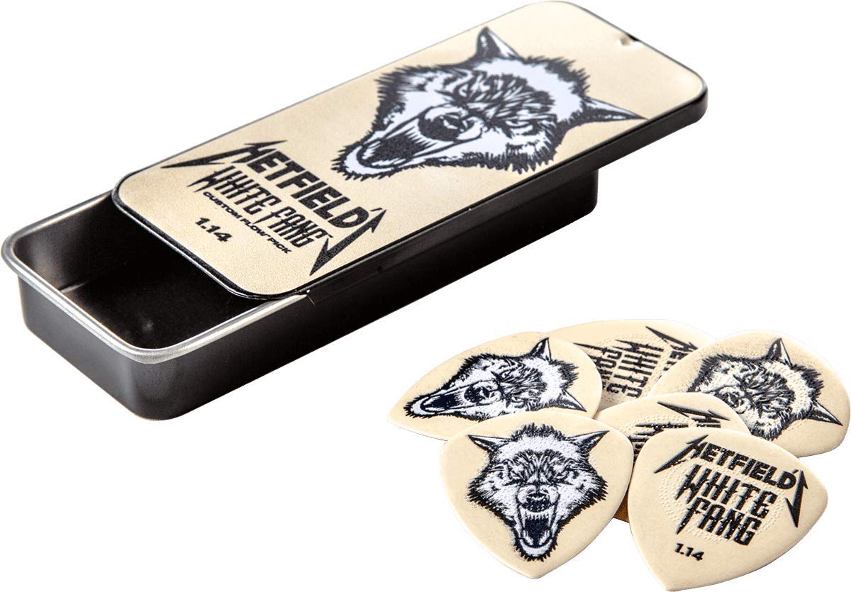 Jim Dunlop Hetfield's White Fang Custom 1.14mm Flow Guitar Pick Tin (PH122T114) - Review, Price and Buying Guide