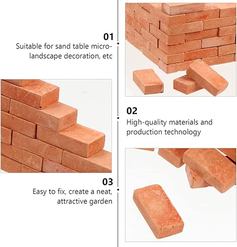 Miniatura 6 de Mini juguetes de diorama suministros de 50 piezas de mini ladrillos pequeños, mini ladrillos, modelos de ladrillos en miniatura, mini casa, mini