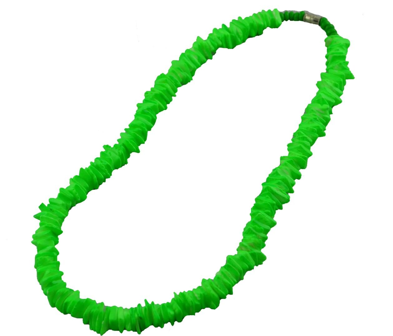 Real Chips Puka Shell Necklace 18" Neon Green