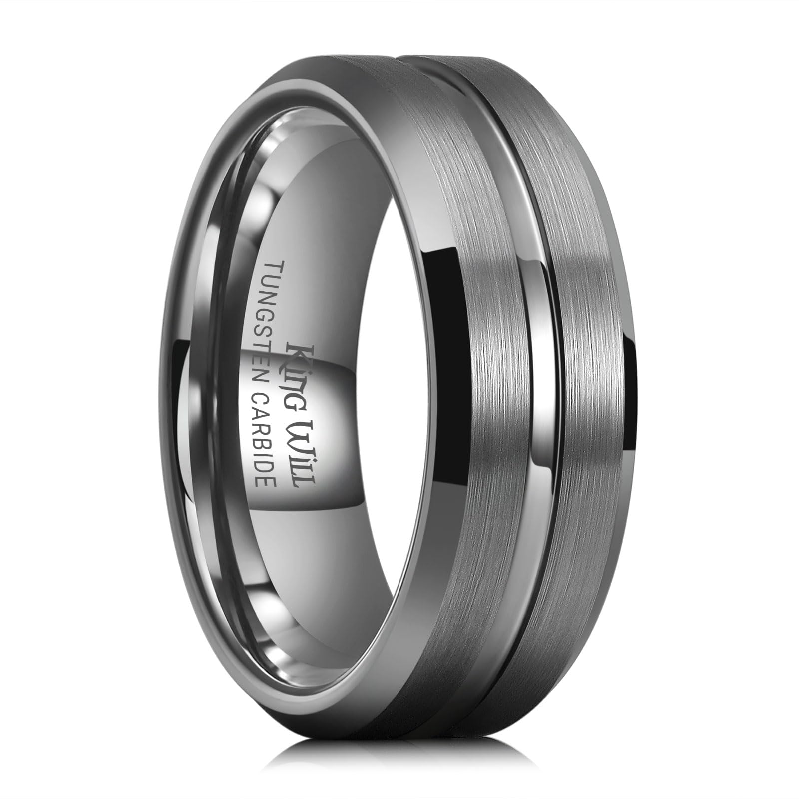 King Will Tungsten Carbide Wedding Band for Men Size 4-16