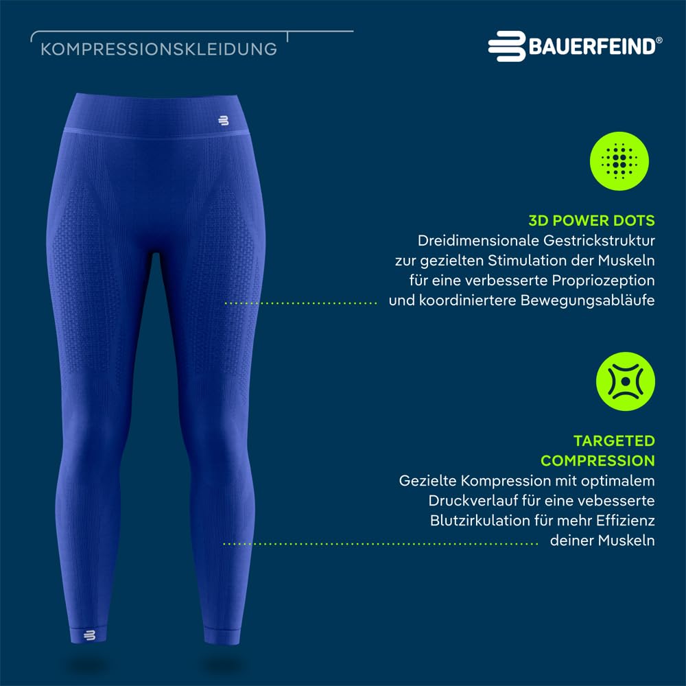 BAUERFEIND Kompressions-Hose „Sports Compression Tights Long“, Sporthose für Damen, Lang, Für verbesserte Durchblutung der Beinmuskulatur, Polyamid/Elasthan