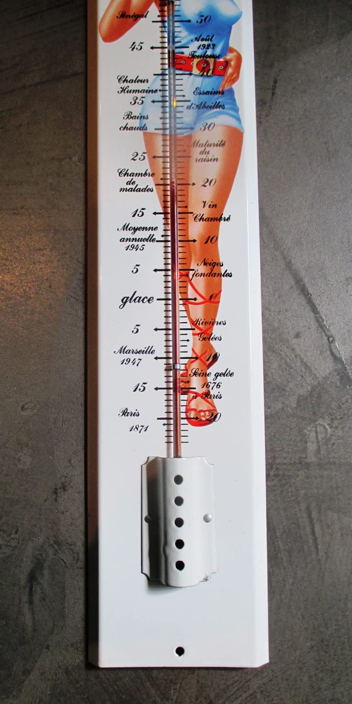 Thermomètre métal bombé hauteur 30cm chocolat KOHLER