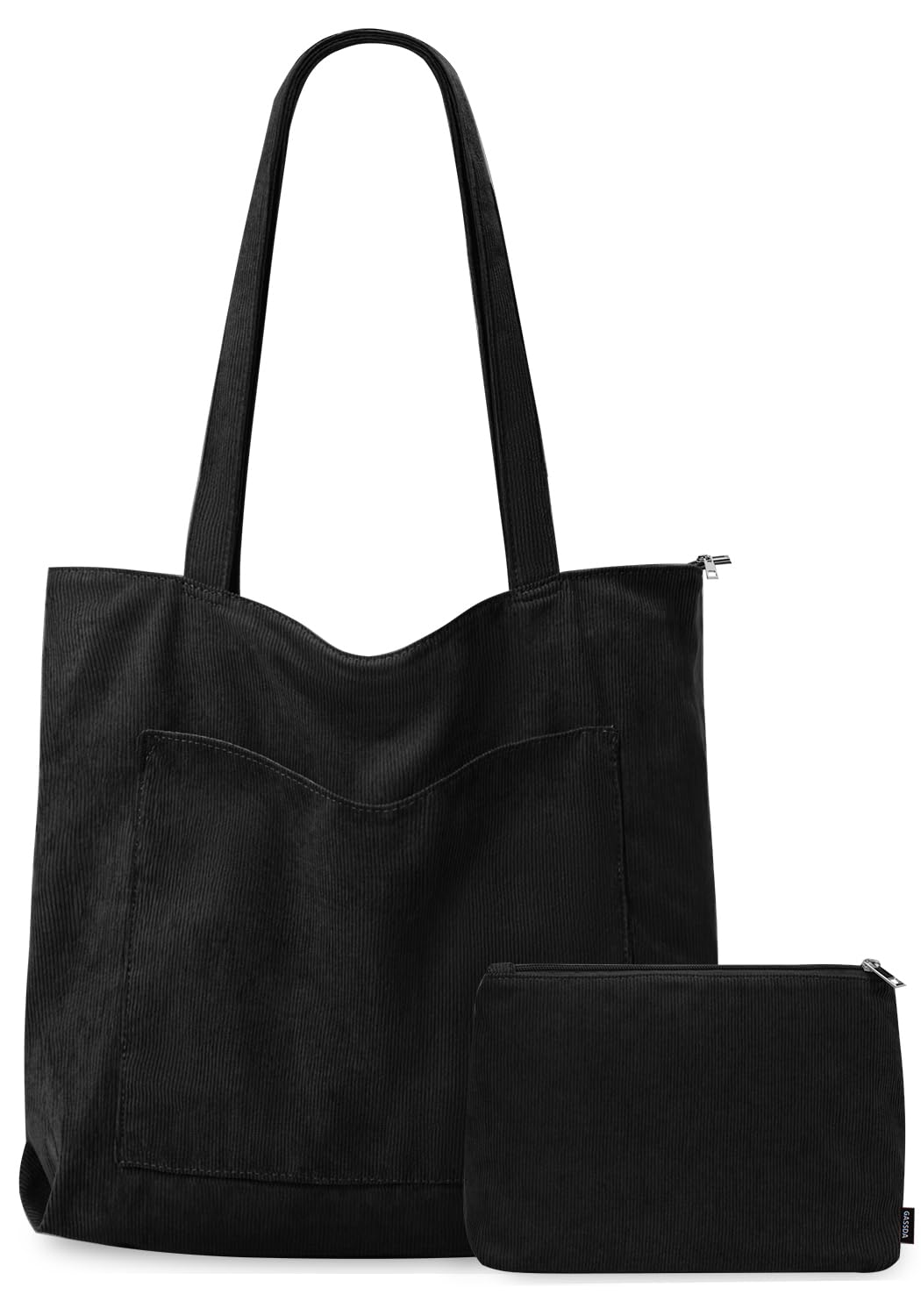 GASSDA Handtasche Damen Groß Shopper Tasche Damen Cord Tasche Tote Bag mit Reißverschluss für Arbeit Einkaufen Fitness Reisen