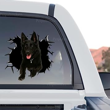 German Shepherd Stickers GSD Sticker Window Car Decal - Durable, Waterproof, Auto Decals Glass Decoration Black German Shepherd car Sticker