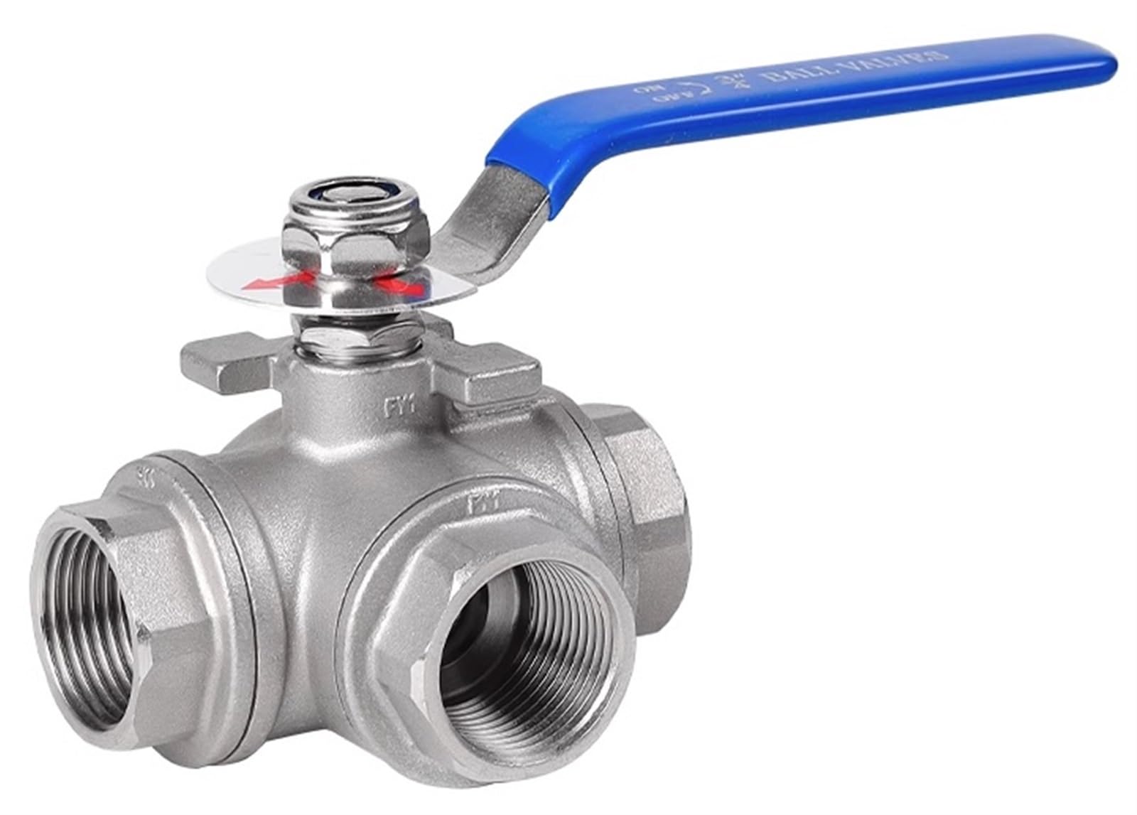 Vanne 3 voies en acier inoxydable 1" avec port en T pour dérivation précise d'eau