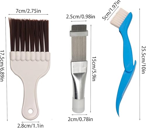 Miniatura 4 de 3 paquetes de peine de aleta de condensador de aire acondicionado, cepillo de limpieza de aleta, cepillo de bobina, kit de limpieza de CA,