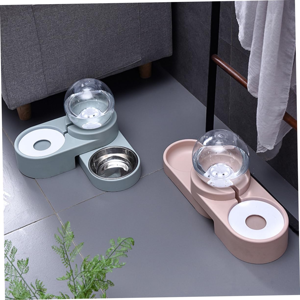 Automatischer Haustier Wasserspender mit Doppelnapf, Pet, Blau | Sichere Konstruktion, Praktische Nutzung, Kippsicheres Design, Automatische Wasserversorgung für Zuhause und Zoofachhandel