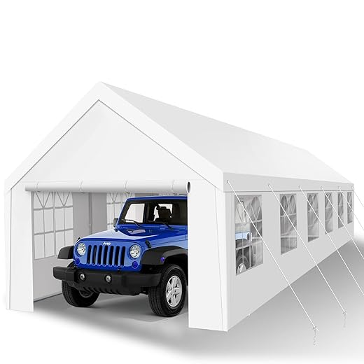 Heavy Duty Carport, Spacious 20x40 Outdoor Shelter Portable Garage, Waterproof Canopy with Easy Assembly & All-Weather Protection