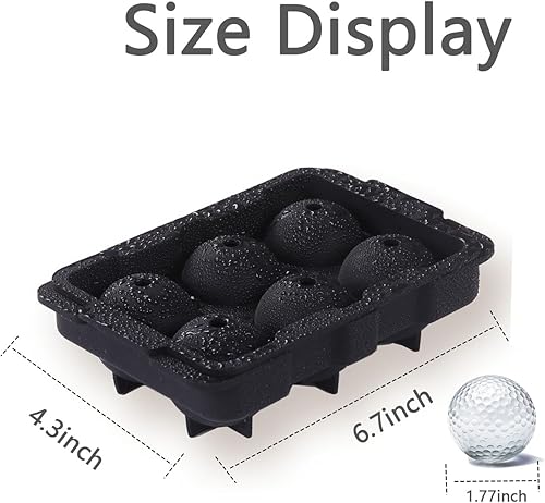 Miniatura 6 de WIGERLON Regalos de golf para hacer hielo de pelotas de golf para whisky, bourbon, cócteles, moldes redondos para cubitos de hielo de gran esfera