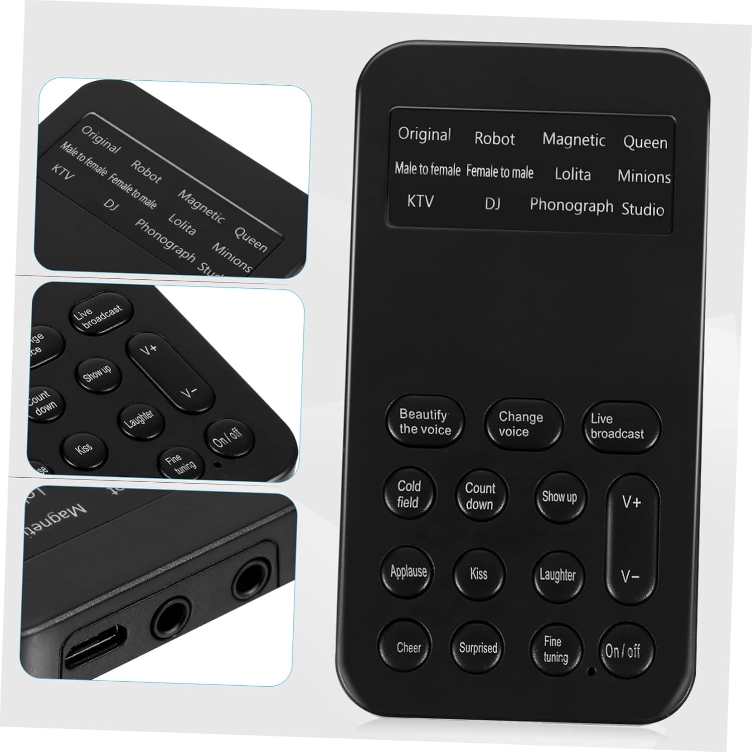 KALLORY Mini Sound Card Phone Computer Sound Card Headset for Karaoke Live Streaming Voice