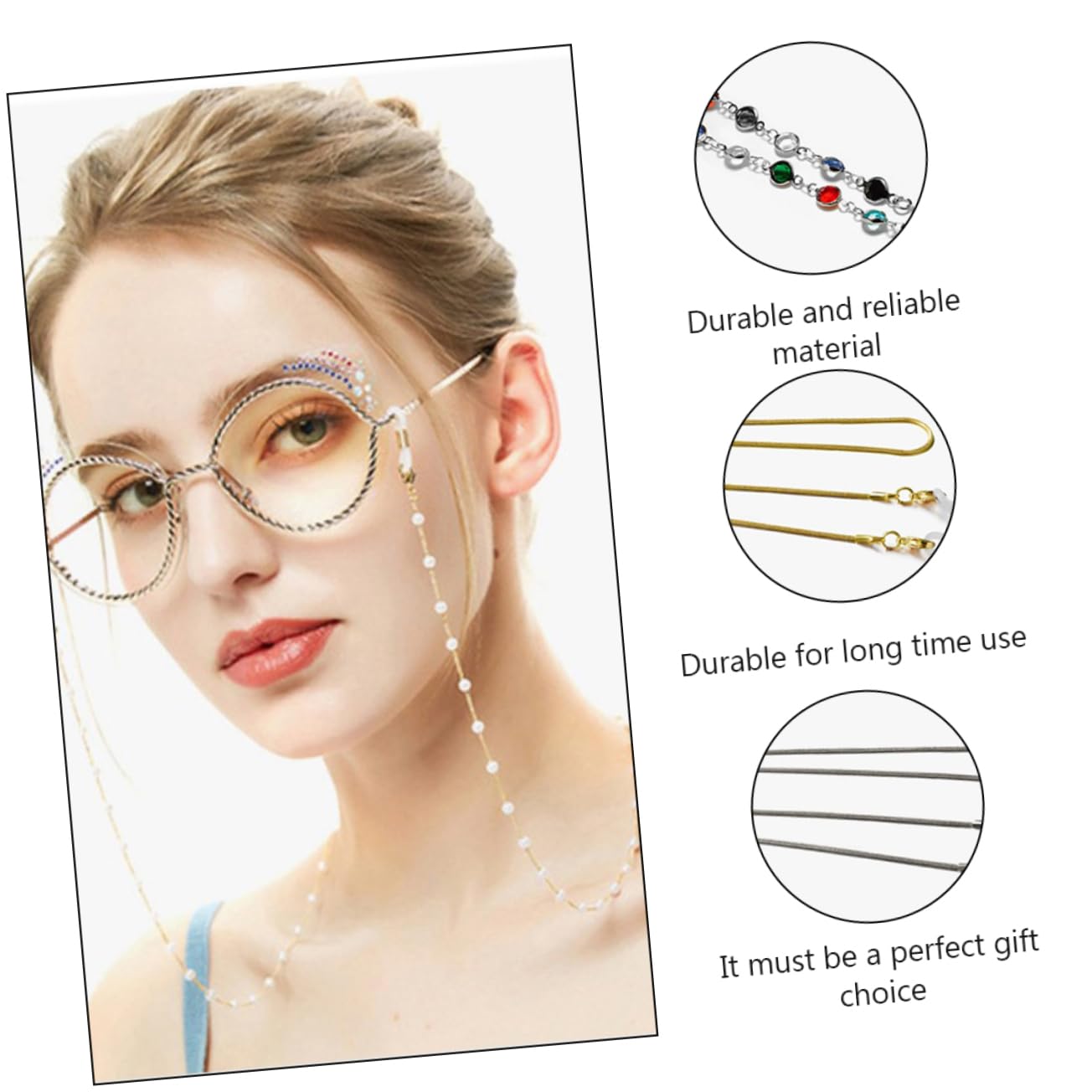 COLLBATH 12 Piezas Cadena para Gafas Decorativa de Cordón Antideslizante para Gafas Cordón Creativo y Mascarillas