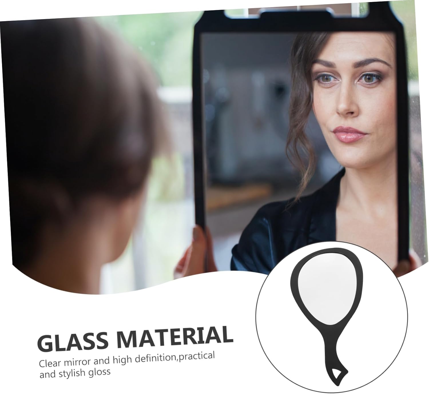 1Pc Handle Makeup Mirror Retro Handheld Beauty Mirror for Women Compact Design for Makeup Touch Ups for Travel and Daily Use