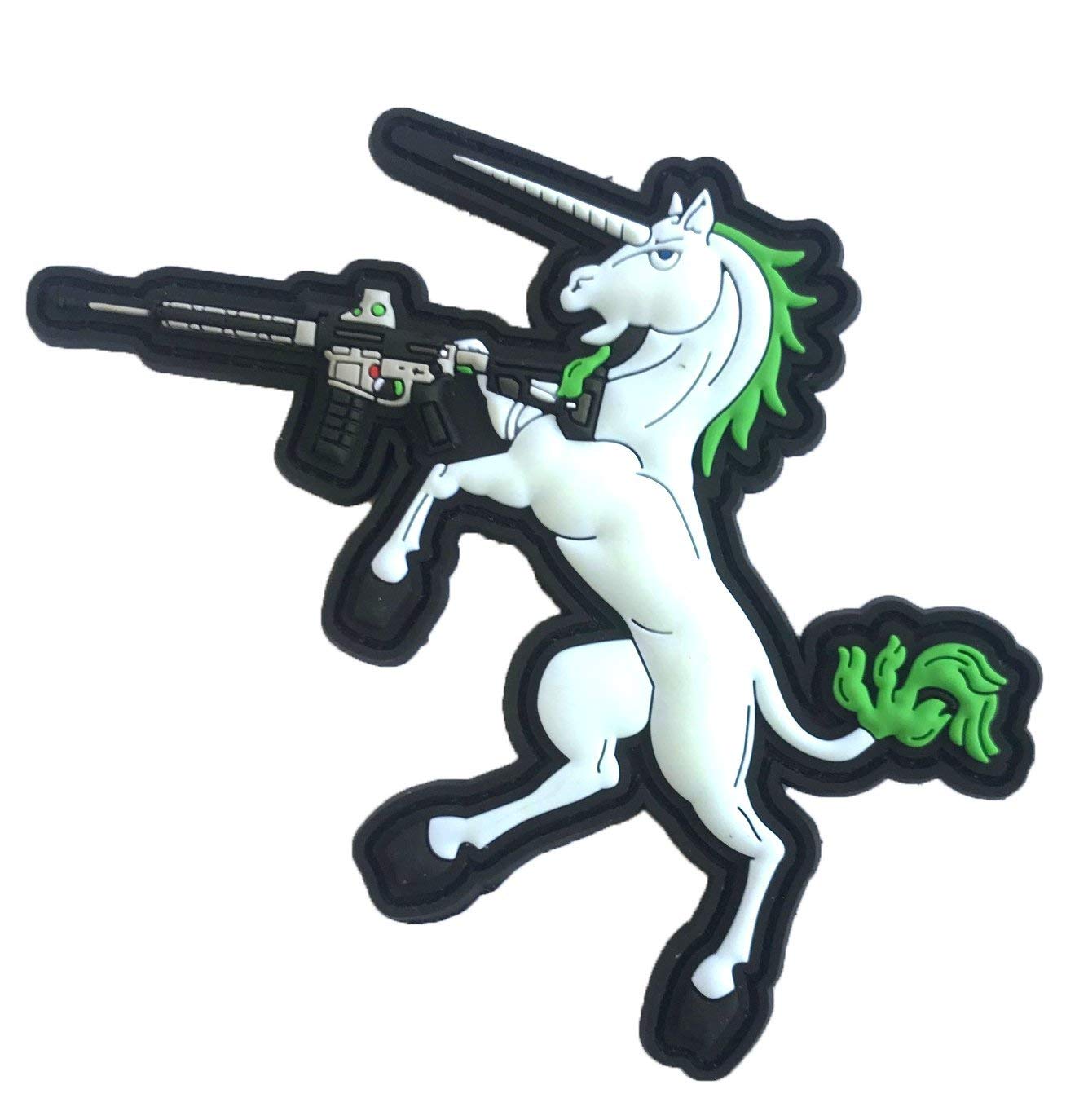 Tactical Unicorn PVC Morale Patch 3"T x 4.5"W Glow in The Dark (Green Mane)
