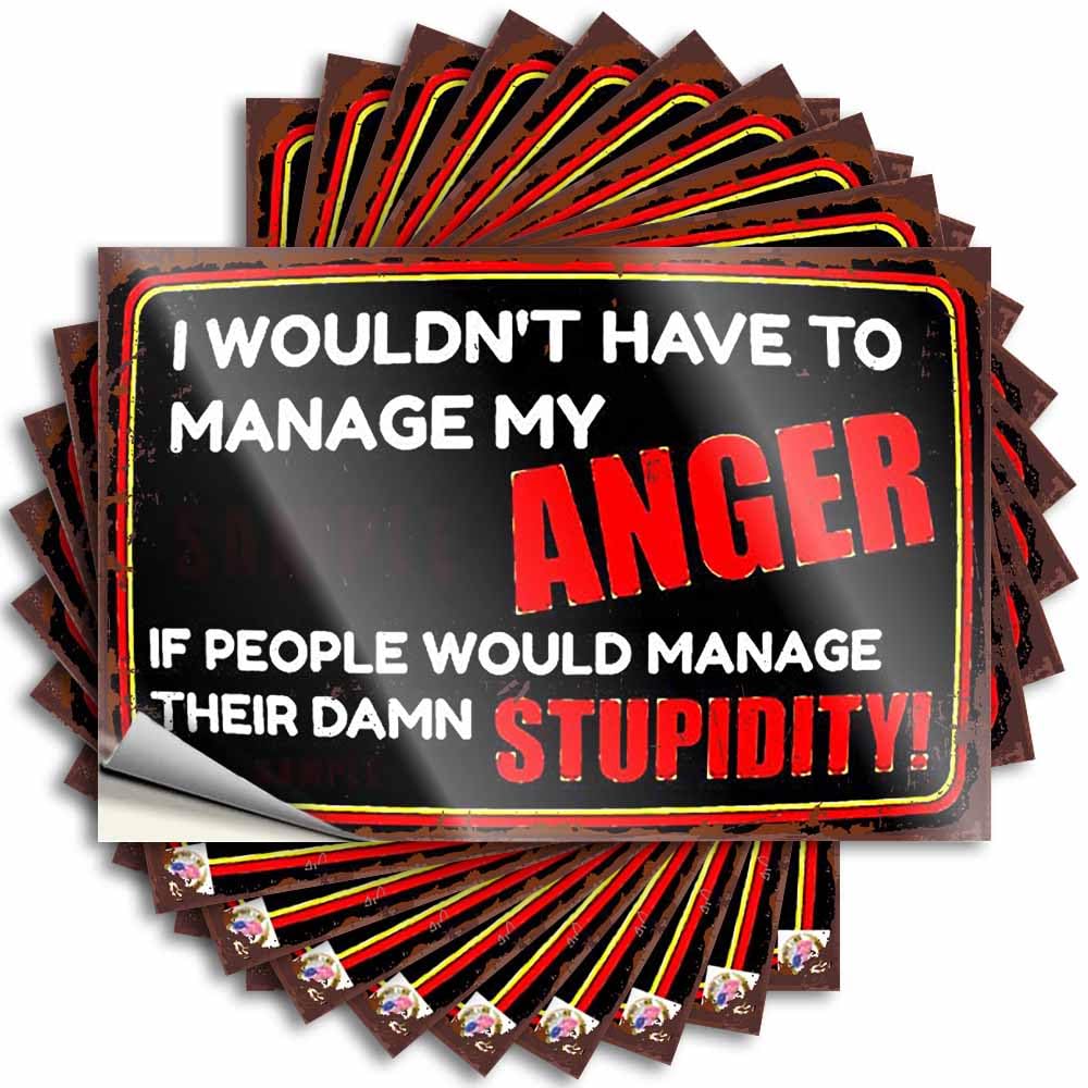 Dorm Decorations Vintage Decal - Anger Management Removable Decal Collection Easy Peel for Surfing(6X9CM)