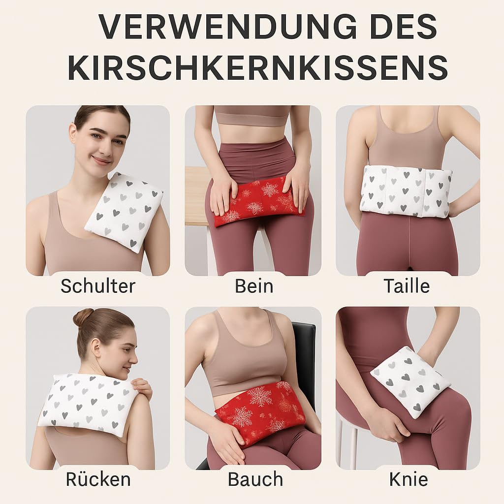 LOOLAY Kirschkernkissen Mikrowelle 20x30 cm – Wärmekissen Waffelpique Baumwolle – Kirschkern Kissen Ideal bei Muskelverspannungen oder Menstruationsbeschwerden (taupe beige)