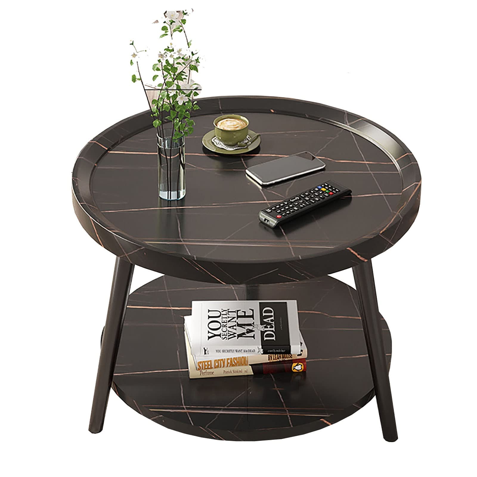 Table basse ronde moderne au design épuré et finitions soignées