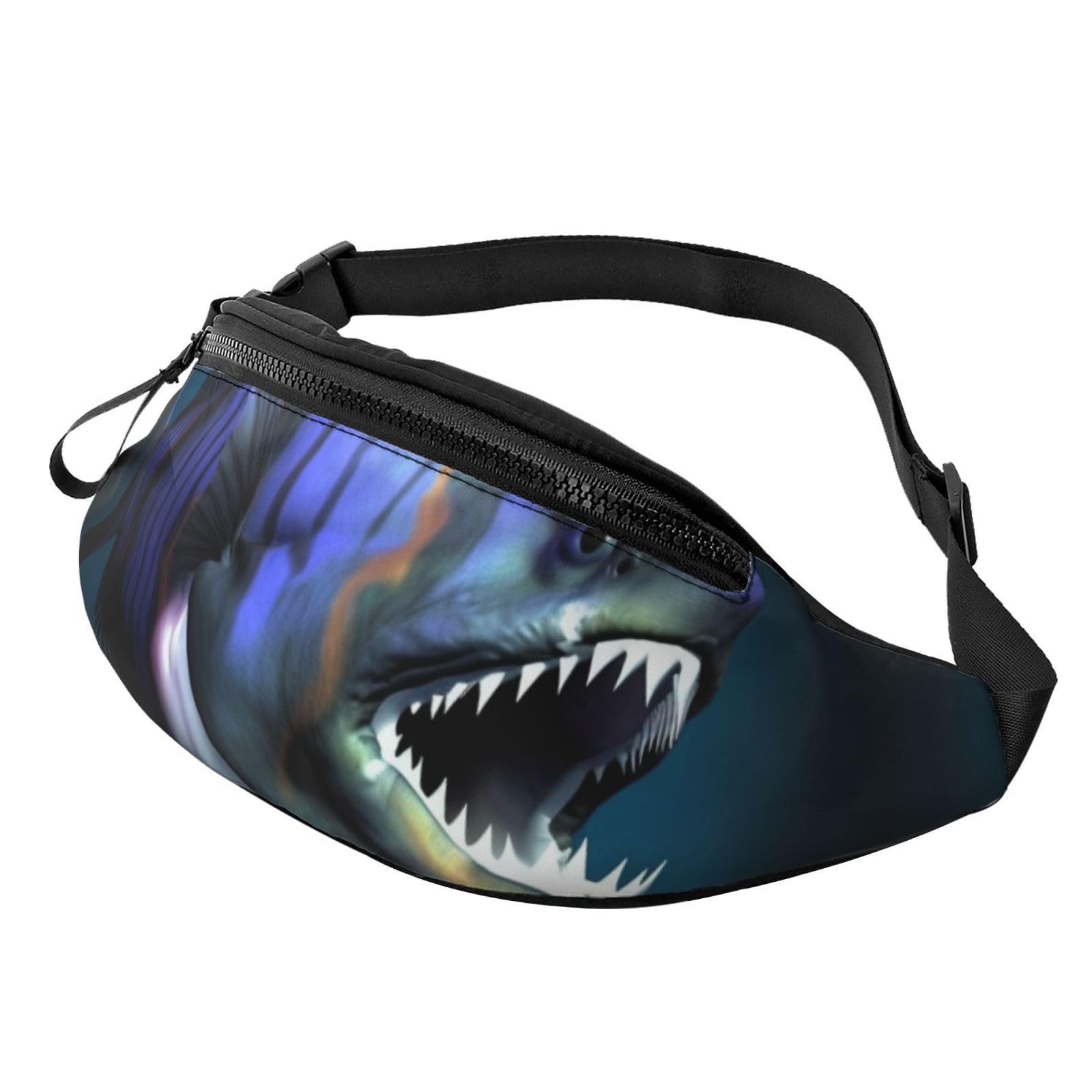 Cool Fish Fanny Pack for Men Women Fashion Running Waist Packs Waterproof Crossbody Bags Everywhere Belt Bag with Adjustable Strap Sports Hip Pack for Travel Wallet