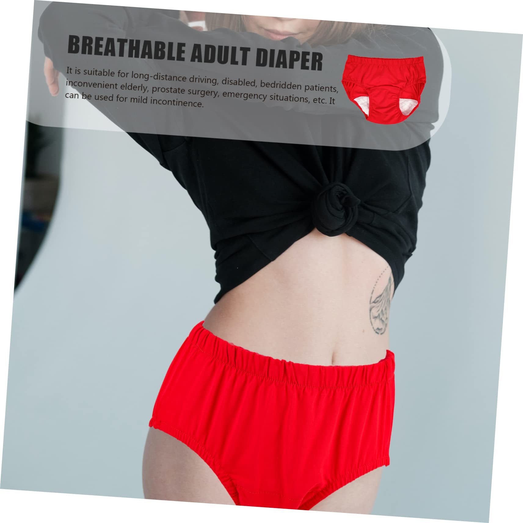 minkissy 4 Pezzi Di Pantaloni Da Uomo Traspiranti Per Adulti Pannolini Di Grandi Dimensioni
