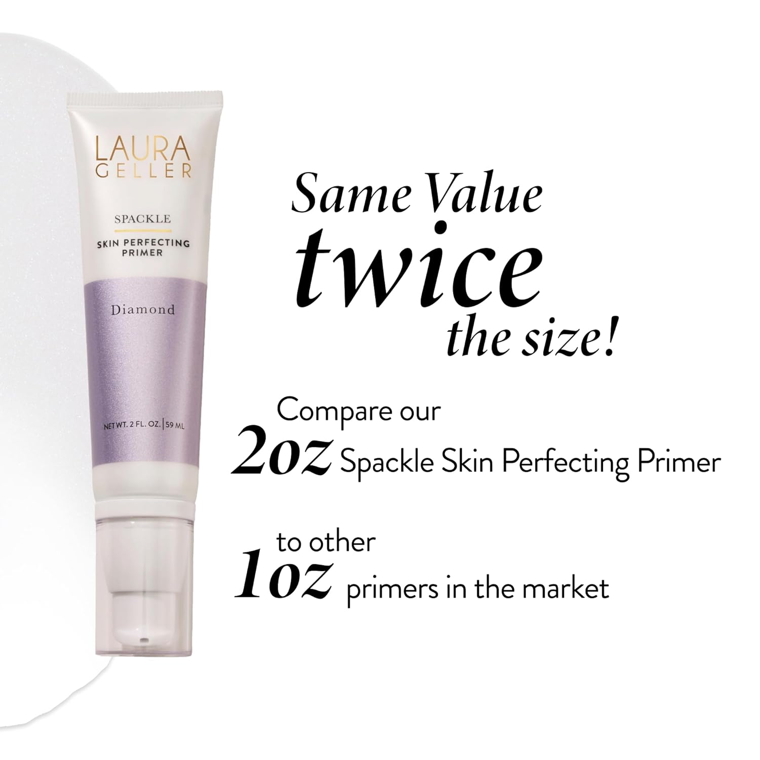 LAURA GELLER NEW YORK Spackle Primer - Diamond - Super-Size 2 Fl Oz - Hyaluronic Acid Makeup Primer for Mature Skin - Image 8