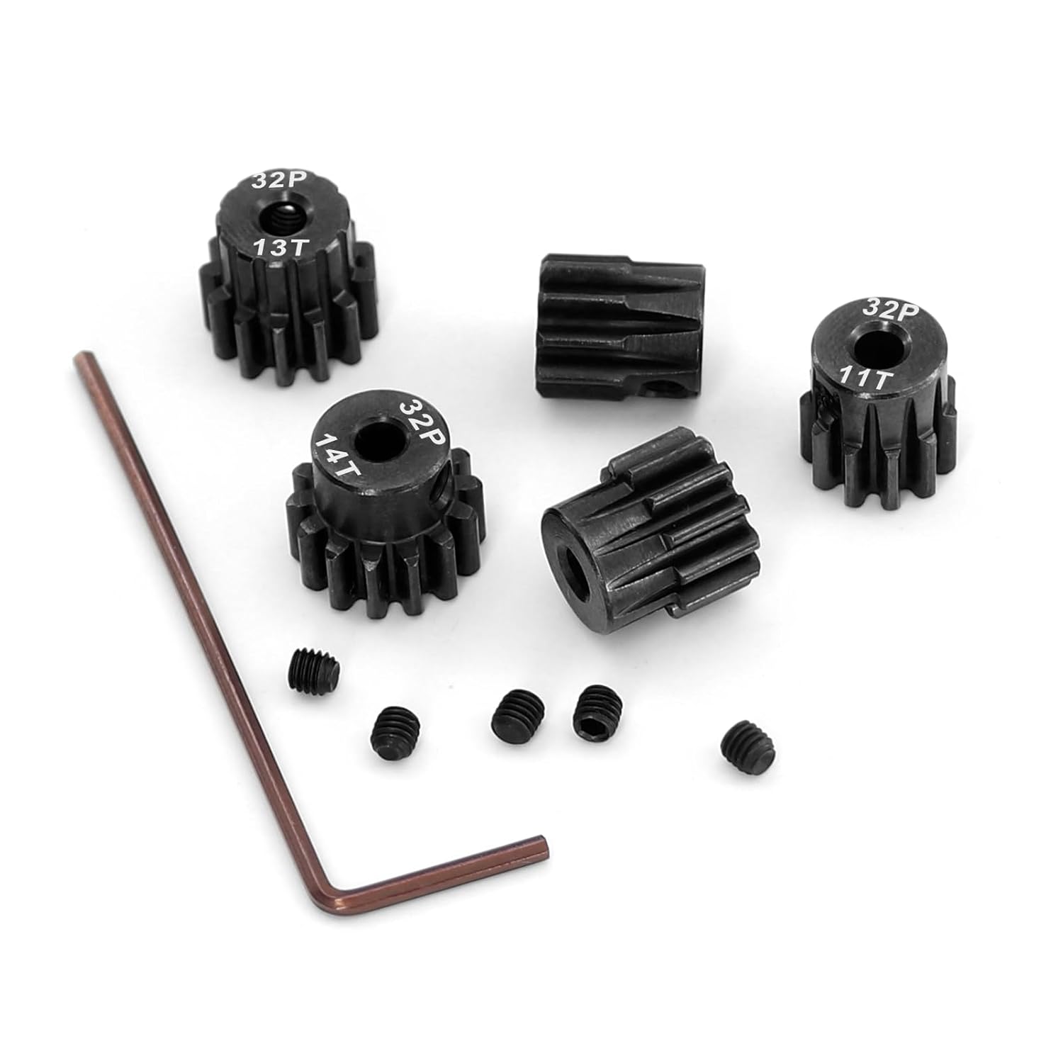 OGRC Steel Hardened 32P Pinion Gears 10T 11T 12T 13T 14T 3.175mm Shaft for Traxxas Arrma HSP HPI AXIAL Tamiya Losi 1/10 RC Car