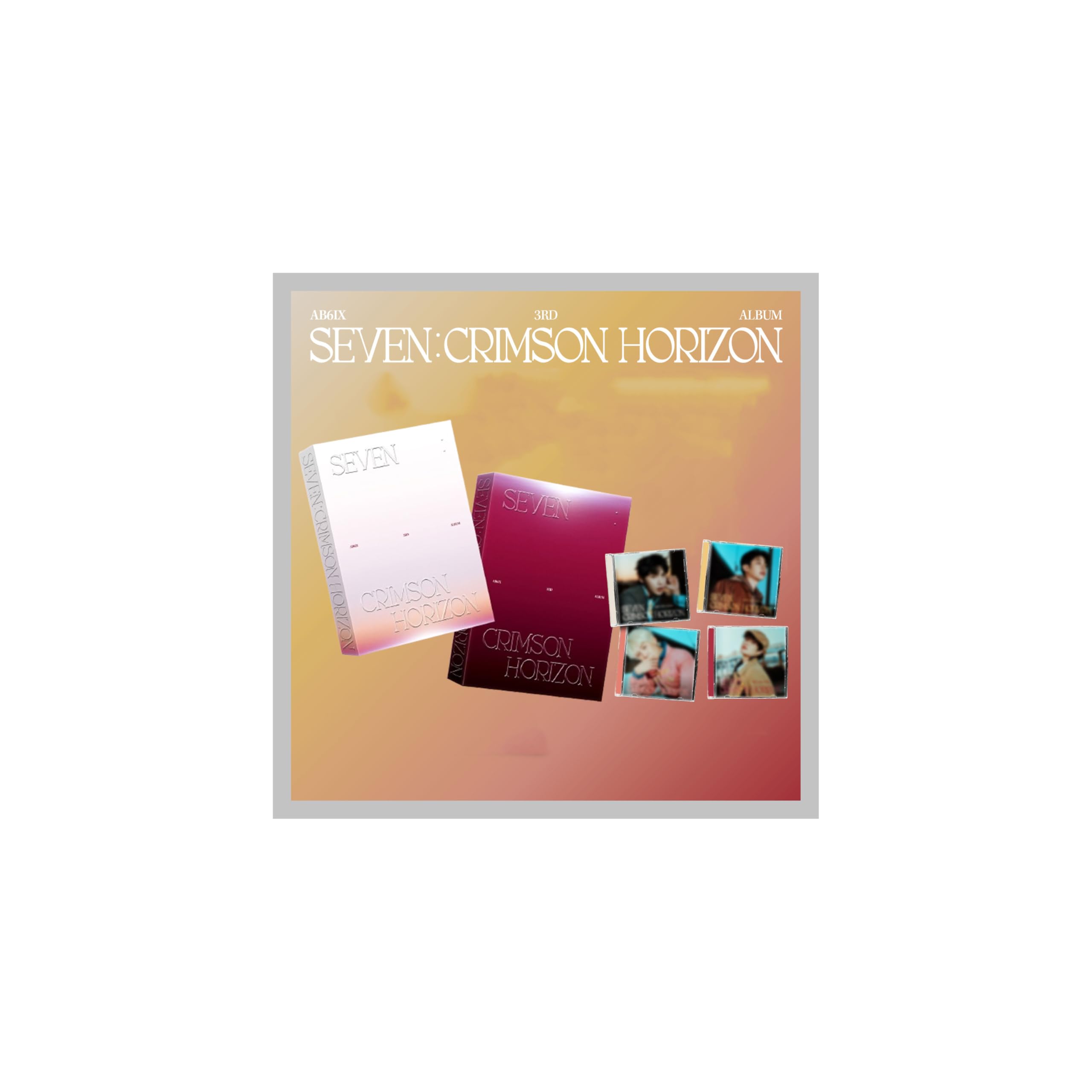(Zestaw 2 wersji: 1 fotoksiążka + 1 klejnot) AB6IX SEVEN: CRIMSON HORIZON 3. album ze śledzeniem zapieczętowanym